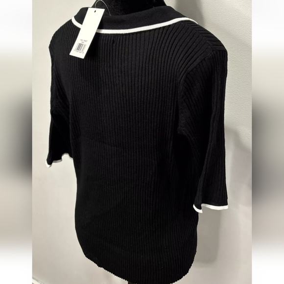 New! Calvin Klein Jeans Black Ribbed Polo Short Sleeve Shirt Size XS X-SMALL NWT - Picture 6 of 14